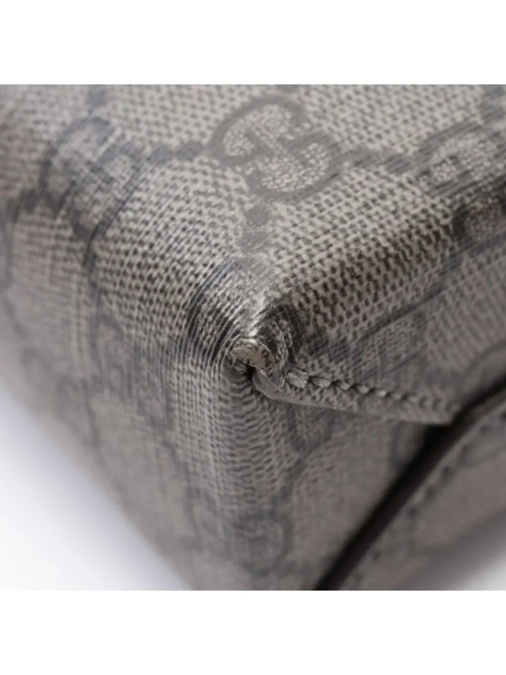 Gucci Tote Bag GG Supreme 2-Way Gray Leather